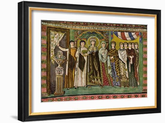 Theodora, Empress of the Eastern Roman Empire, and Her Court-null-Framed Giclee Print