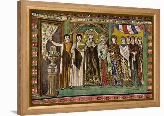 Theodora, Empress of the Eastern Roman Empire, and Her Court-null-Framed Premier Image Canvas