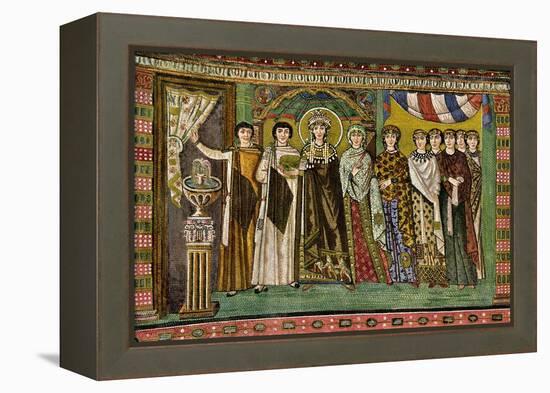 Theodora, Empress of the Eastern Roman Empire, and Her Court-null-Framed Premier Image Canvas