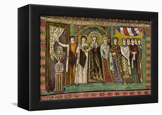 Theodora, Empress of the Eastern Roman Empire, and Her Court-null-Framed Premier Image Canvas