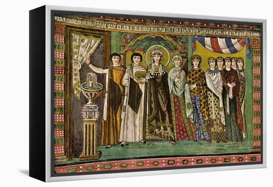 Theodora, Empress of the Eastern Roman Empire, and Her Court-null-Framed Premier Image Canvas