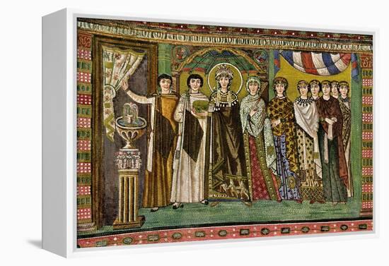Theodora, Empress of the Eastern Roman Empire, and Her Court-null-Framed Premier Image Canvas