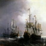The Naval Battle Near Lizard Point, Cornwall on 21 October 1707-Théodore Gudin-Framed Giclee Print
