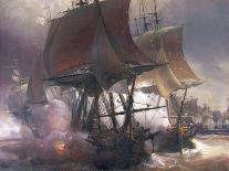 Naval Battle of Ouessant Between French and British Fleets, July 27, 1778-Theodore Gudin-Giclee Print