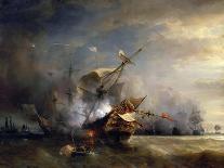 The Naval Battle Near Lizard Point, Cornwall on 21 October 1707-Théodore Gudin-Framed Giclee Print