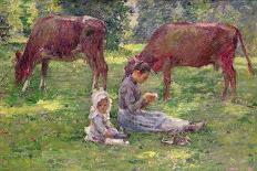 Watching the Cows-Theodore Robinson-Framed Giclee Print