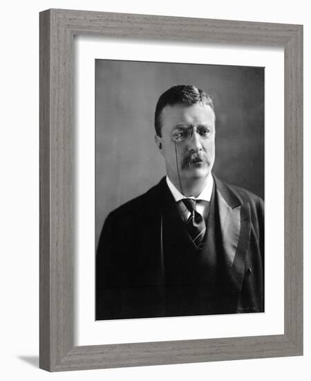 Theodore Roosevelt, 1902 Bust Portrait, with Unusual Soft and Reflective Expression-null-Framed Art Print