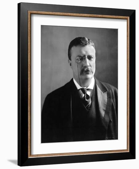 Theodore Roosevelt, 1902 Bust Portrait, with Unusual Soft and Reflective Expression-null-Framed Art Print