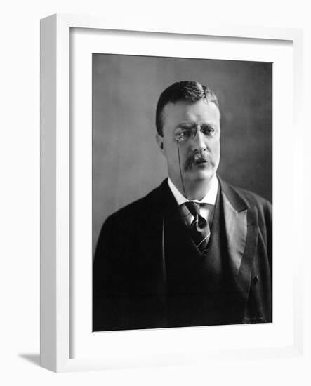 Theodore Roosevelt, 1902 Bust Portrait, with Unusual Soft and Reflective Expression-null-Framed Art Print