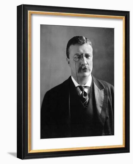 Theodore Roosevelt, 1902 Bust Portrait, with Unusual Soft and Reflective Expression-null-Framed Art Print