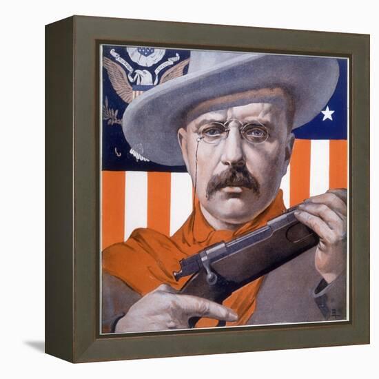 Theodore Roosevelt 26th American President: a Satirical View-Rene Lelong-Framed Premier Image Canvas