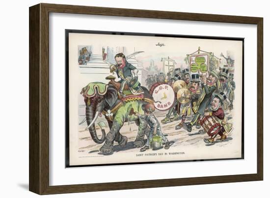 Theodore Roosevelt 26th American President Celebrating St. Patrick's Day in Washington-Flohri-Framed Art Print