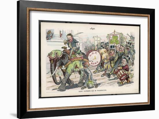 Theodore Roosevelt 26th American President Celebrating St. Patrick's Day in Washington-Flohri-Framed Art Print