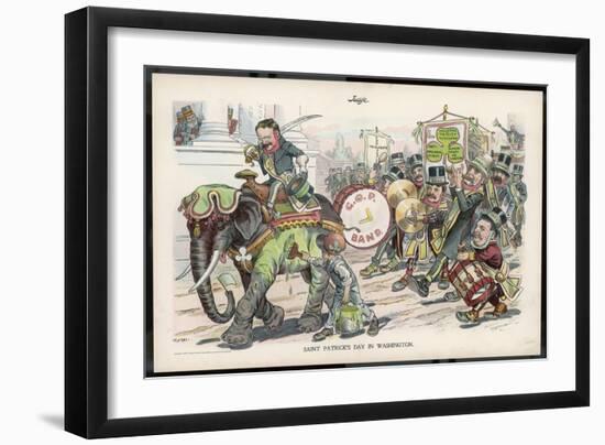 Theodore Roosevelt 26th American President Celebrating St. Patrick's Day in Washington-Flohri-Framed Art Print