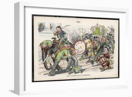 Theodore Roosevelt 26th American President Celebrating St. Patrick's Day in Washington-Flohri-Framed Art Print