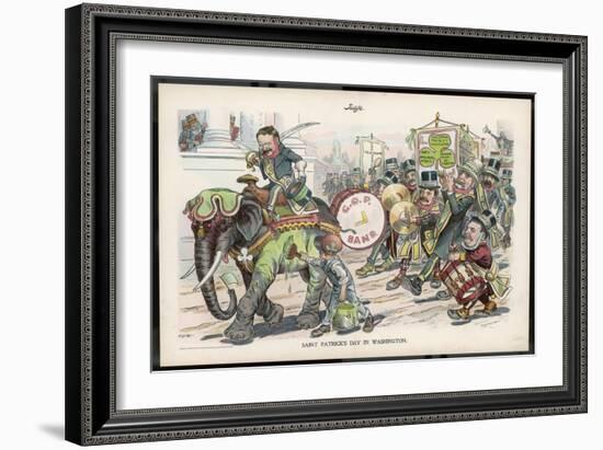 Theodore Roosevelt 26th American President Celebrating St. Patrick's Day in Washington-Flohri-Framed Art Print