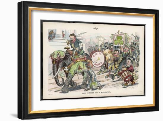 Theodore Roosevelt 26th American President Celebrating St. Patrick's Day in Washington-Flohri-Framed Art Print