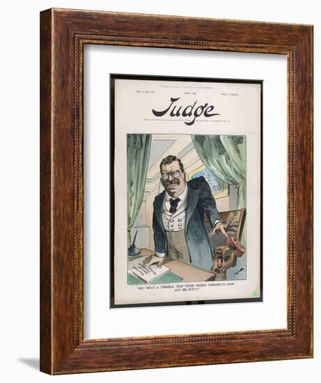 Theodore Roosevelt 26th American President Contemptuous of Democrat Attacks-Eugene Zimmerman-Framed Art Print