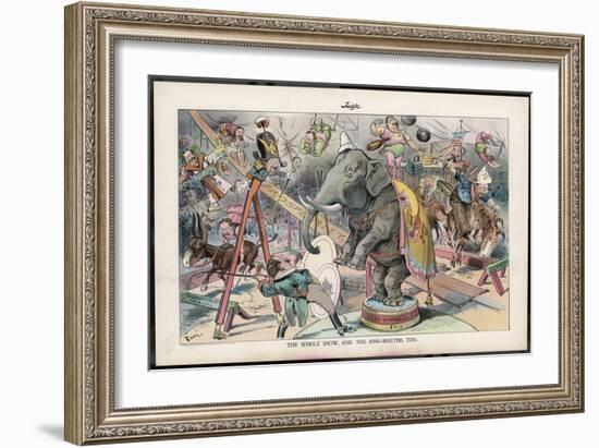 Theodore Roosevelt 26th American President Depicted as a Circus Ringmaster-Eugene Zimmerman-Framed Photographic Print