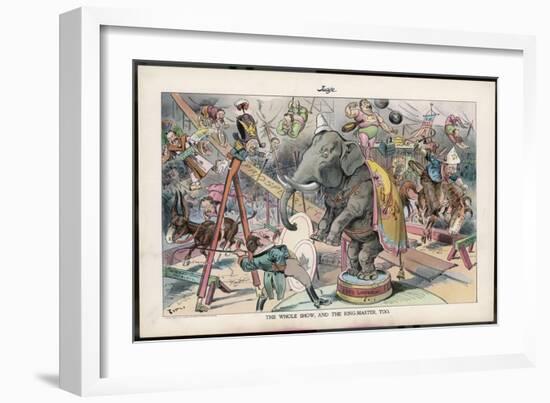 Theodore Roosevelt 26th American President Depicted as a Circus Ringmaster-Eugene Zimmerman-Framed Photographic Print