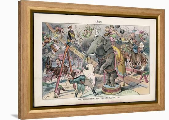 Theodore Roosevelt 26th American President Depicted as a Circus Ringmaster-Eugene Zimmerman-Framed Premier Image Canvas