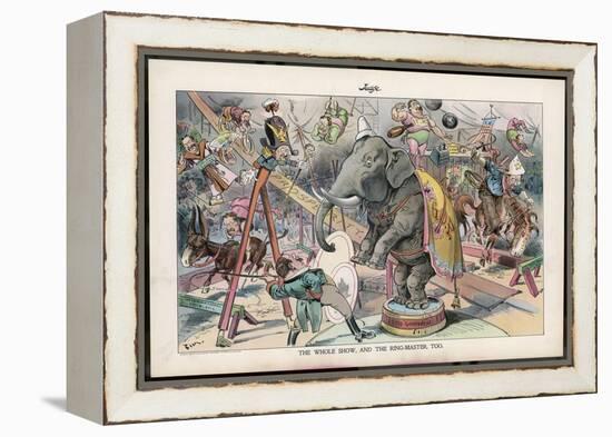 Theodore Roosevelt 26th American President Depicted as a Circus Ringmaster-Eugene Zimmerman-Framed Premier Image Canvas