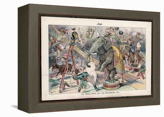 Theodore Roosevelt 26th American President Depicted as a Circus Ringmaster-Eugene Zimmerman-Framed Premier Image Canvas