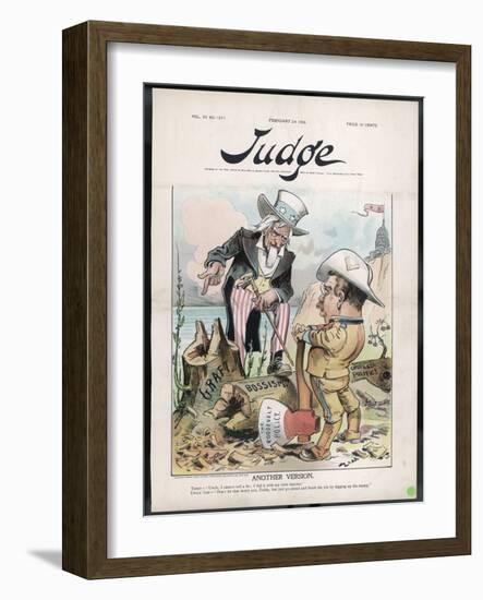 Theodore Roosevelt 26th American President: Encouraged by Uncle Sam to Make Further Reforms-Eugene Zimmerman-Framed Photographic Print