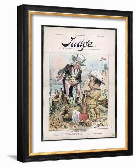 Theodore Roosevelt 26th American President: Encouraged by Uncle Sam to Make Further Reforms-Eugene Zimmerman-Framed Photographic Print