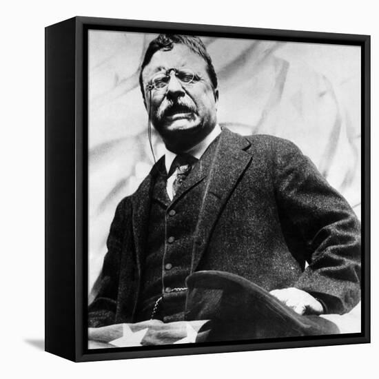 Theodore Roosevelt, Delivering a Campaign Speech, 1900's-null-Framed Stretched Canvas