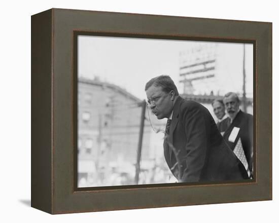 Theodore Roosevelt Speaking in Yonkers, Ny on October 17, 1910-null-Framed Stretched Canvas