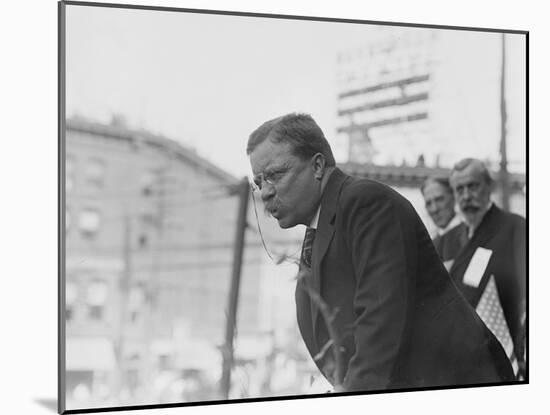 Theodore Roosevelt Speaking in Yonkers, Ny on October 17, 1910-null-Mounted Art Print