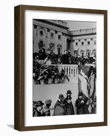 Theodore Roosevelt Speaks During His Inauguration Ceremony-null-Framed Photographic Print