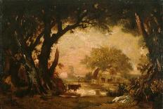 Sunset over the Plain of Barbizon-Théodore Rousseau-Giclee Print