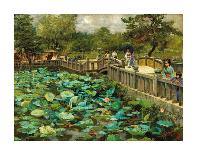 Lotus Pond, Shiba, Tokyo, c.1886-Theodore Wores-Framed Premium Giclee Print