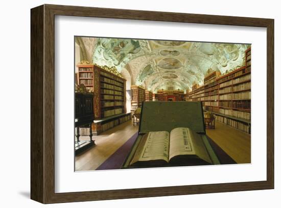 Theological library, Strahov Abbey, Prague, Central Bohemia, Czech Republic-null-Framed Art Print