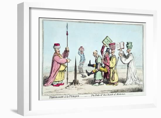 Theologie a La Turque- the Pale of the Church of Mahomet, Published by Hannah Humphrey in 1799-James Gillray-Framed Giclee Print