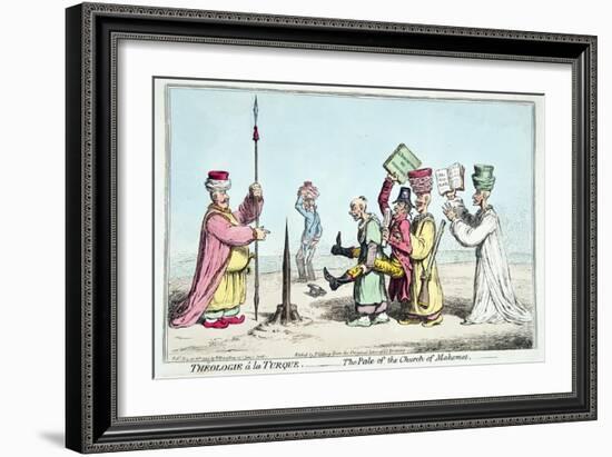 Theologie a La Turque- the Pale of the Church of Mahomet, Published by Hannah Humphrey in 1799-James Gillray-Framed Giclee Print