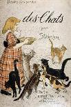 Girl Bringing a Milk Bowl to Cats - Cover “” Cats” by Steinlen, N.D. 19Th.-Theophile Alexandre Steinlen-Framed Giclee Print