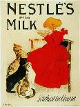 Nestle Advertising: “” Nestle's Swiss Milk””. A Girl is Drinking a Bowl of Milk in Front of Envious-Theophile Alexandre Steinlen-Giclee Print