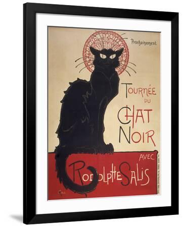 Framed Chat Noir by Steinlen Posters & Paintings | Art.com