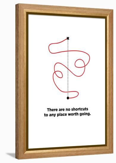 There are No Shortcuts to Any Place worth Going. (Motivational Startup Quote Vector Poster Design)-Orange Vectors-Framed Stretched Canvas