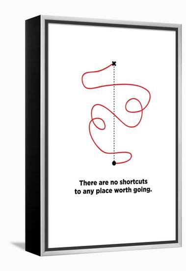 There are No Shortcuts to Any Place worth Going. (Motivational Startup Quote Vector Poster Design)-Orange Vectors-Framed Stretched Canvas