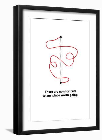 There are No Shortcuts to Any Place worth Going. (Motivational Startup Quote Vector Poster Design)-Orange Vectors-Framed Premium Giclee Print