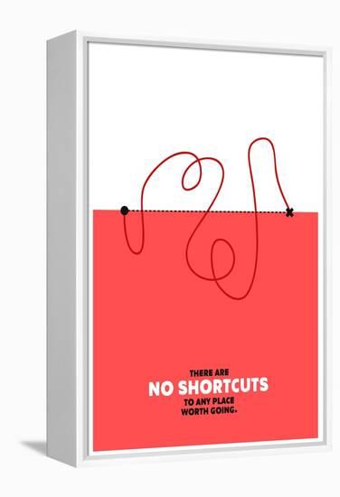 There are No Shortcuts to Any Place worth Going. (Motivational Startup Quote Vector Poster Design)-Orange Vectors-Framed Stretched Canvas