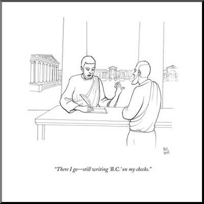 There I Go Still Writing B C On My Checks New Yorker Cartoon Premium Giclee Print Paul Noth Art Com