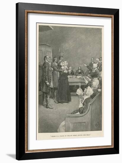 "There Is a Flock of Yellow Birds around Her Head"-Howard Pyle-Framed Giclee Print