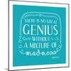 There Is No Great Genius Without A Mixture Of Madness-null-Mounted Art Print