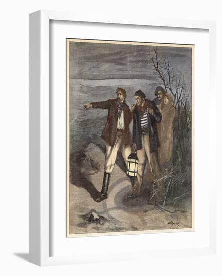 There?S Been a Landslip, Said David, Hoarsely. I Got Nearly Dragged in Myself (Colour Litho)-Dudley Hardy-Framed Giclee Print