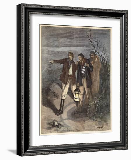 There?S Been a Landslip, Said David, Hoarsely. I Got Nearly Dragged in Myself (Colour Litho)-Dudley Hardy-Framed Giclee Print